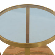 Hattie Glass Top End Table with Brushed Gold Legs - Furniture City (CA)l