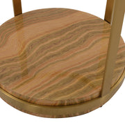 Hattie Glass Top End Table with Brushed Gold Legs - Furniture City (CA)l
