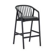 Echo Black Oak Wood and Faux Leather Counter Stool - Furniture City (CA)l