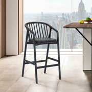 Echo Black Oak Wood and Faux Leather Counter Stool - Furniture City (CA)l