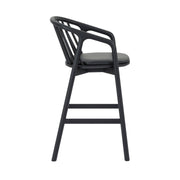 Echo Black Oak Wood and Faux Leather Counter Stool - Furniture City (CA)l