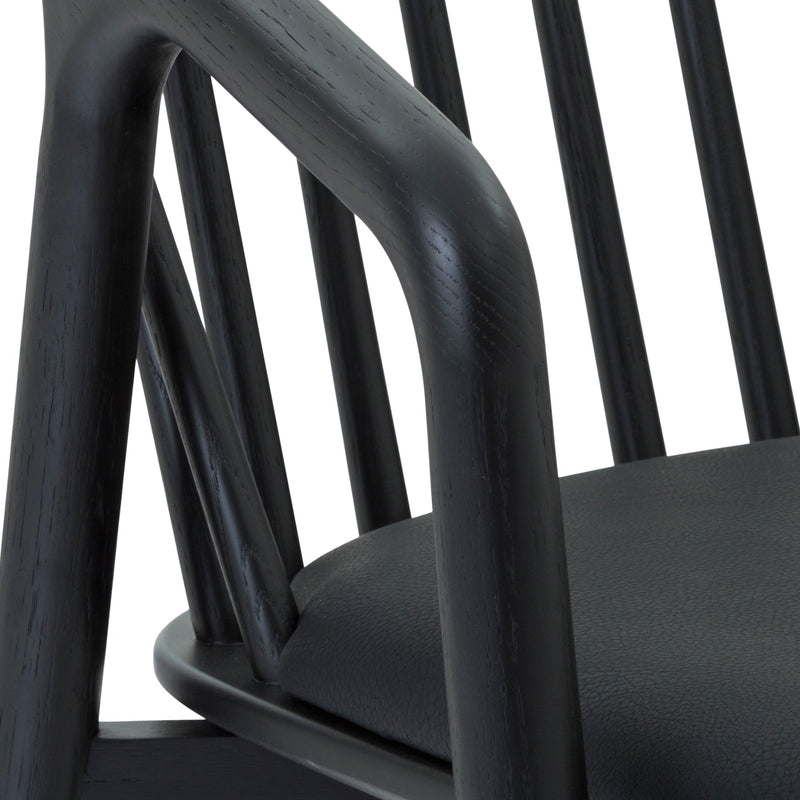 Echo Black Oak Wood and Faux Leather Counter Stool - Furniture City (CA)l