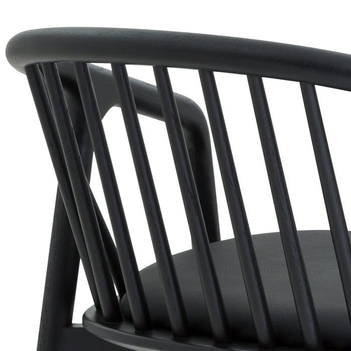 Echo Black Oak Wood and Faux Leather Counter Stool