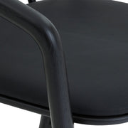 Echo Black Oak Wood and Faux Leather Bar Stool - Furniture City (CA)l