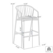 Echo Black Oak Wood and Faux Leather Bar Stool - Furniture City (CA)l
