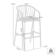 Echo Walnut Wood and Black Faux Leather Counter Stool - Furniture City (CA)l