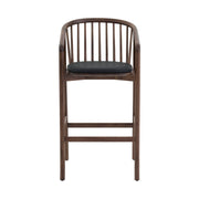 Echo Walnut Wood and Black Faux Leather Counter Stool - Furniture City (CA)l