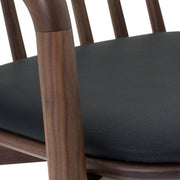 Echo Walnut Wood and Black Faux Leather Bar Stool - Furniture City (CA)l
