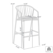 Echo Walnut Wood and Black Faux Leather Bar Stool - Furniture City (CA)l