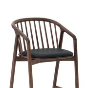 Echo Walnut Wood and Black Faux Leather Bar Stool - Furniture City (CA)l
