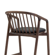 Echo Walnut Wood and Black Faux Leather Bar Stool - Furniture City (CA)l