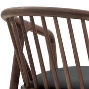 Echo Walnut Wood and Black Faux Leather Bar Stool - Furniture City (CA)l
