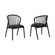 Echo Black Oak Wood and Faux Leather Dining Chairs - Set of 2 - Furniture City (CA)l