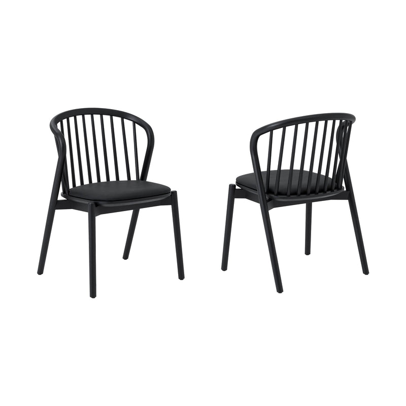 Echo Black Oak Wood and Faux Leather Dining Chairs - Set of 2 - Furniture City (CA)l