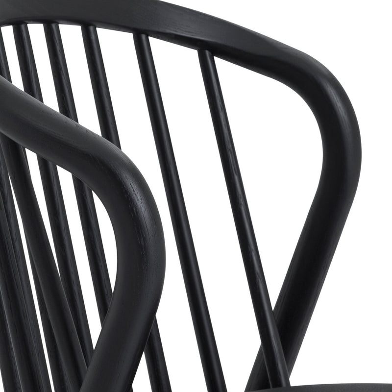 Echo Black Oak Wood and Faux Leather Dining Chairs - Set of 2 - Furniture City (CA)l