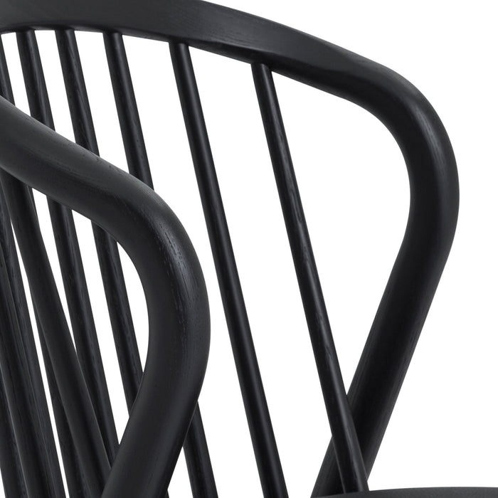 Echo Black Oak Wood and Faux Leather Dining Chairs - Set of 2