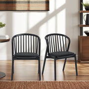 Echo Black Oak Wood and Faux Leather Dining Chairs - Set of 2 - Furniture City (CA)l