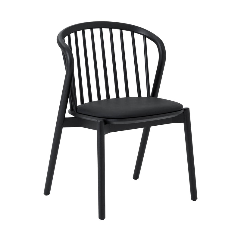 Echo Black Oak Wood and Faux Leather Dining Chairs - Set of 2 - Furniture City (CA)l