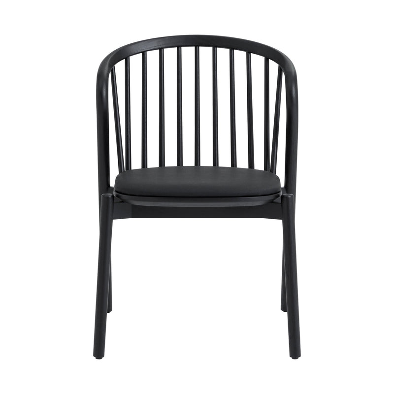 Echo Black Oak Wood and Faux Leather Dining Chairs - Set of 2 - Furniture City (CA)l
