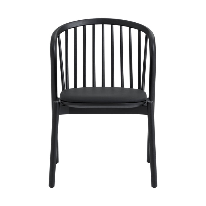 Echo Black Oak Wood and Faux Leather Dining Chairs - Set of 2