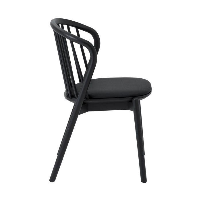 Echo Black Oak Wood and Faux Leather Dining Chairs - Set of 2