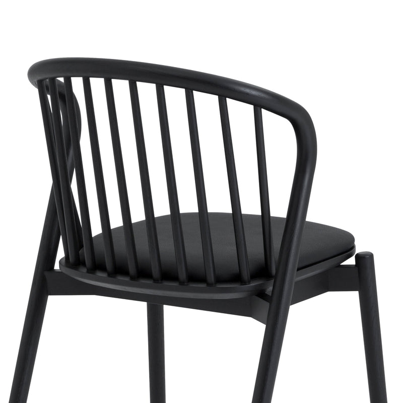 Echo Black Oak Wood and Faux Leather Dining Chairs - Set of 2 - Furniture City (CA)l