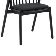Echo Black Oak Wood and Faux Leather Dining Chairs - Set of 2 - Furniture City (CA)l