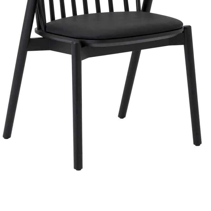 Echo Black Oak Wood and Faux Leather Dining Chairs - Set of 2 - Furniture City (CA)l