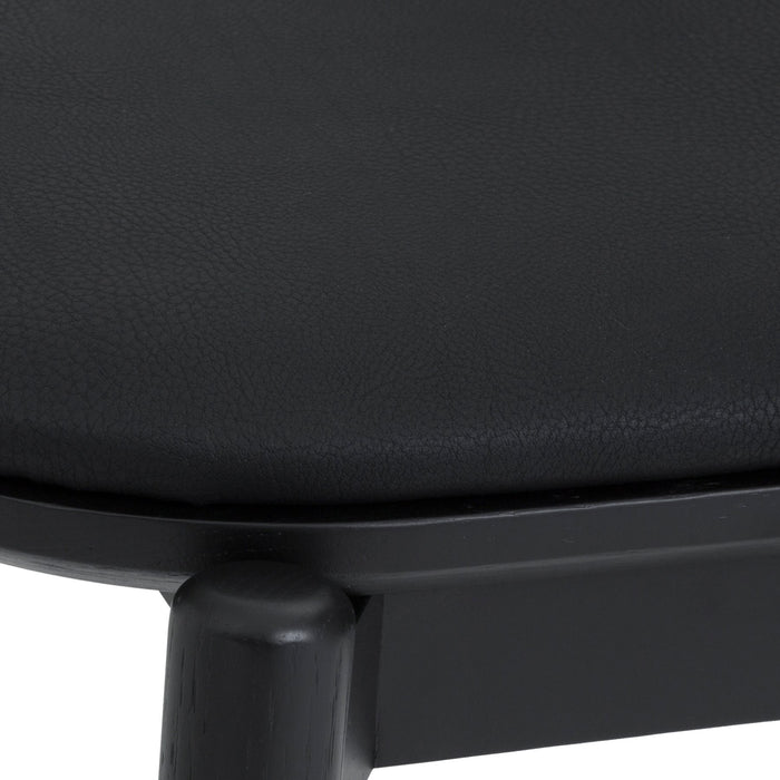 Echo Black Oak Wood and Faux Leather Dining Chairs - Set of 2