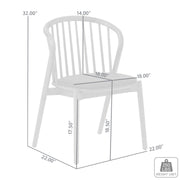 Echo Walnut Wood and Black Faux Leather Dining Chairs - Set of 2 - Furniture City (CA)l