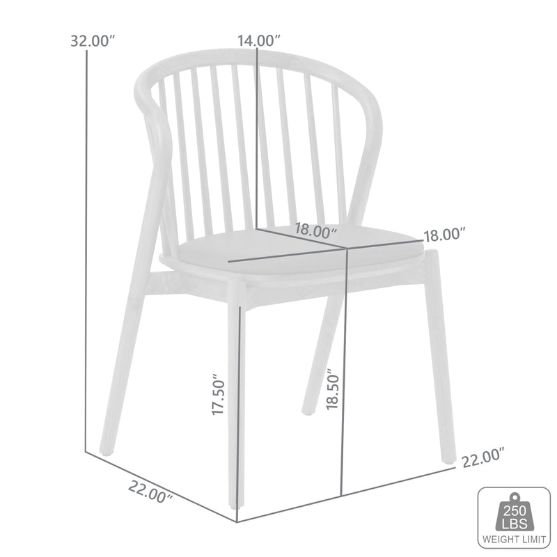 Echo Walnut Wood and Black Faux Leather Dining Chairs - Set of 2 - Furniture City (CA)l