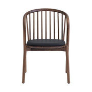 Echo Walnut Wood and Black Faux Leather Dining Chairs - Set of 2 - Furniture City (CA)l