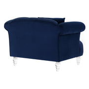 Elegance Contemporary Chair in Blue Velvet with Acrylic Legs - Furniture City (CA)l