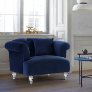 Elegance Contemporary Chair in Blue Velvet with Acrylic Legs - Furniture City (CA)l