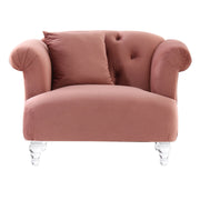 Elegance Contemporary Chair in Blush Velvet with Acrylic Legs - Furniture City (CA)l