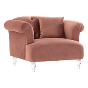 Elegance Contemporary Chair in Blush Velvet with Acrylic Legs - Furniture City (CA)l