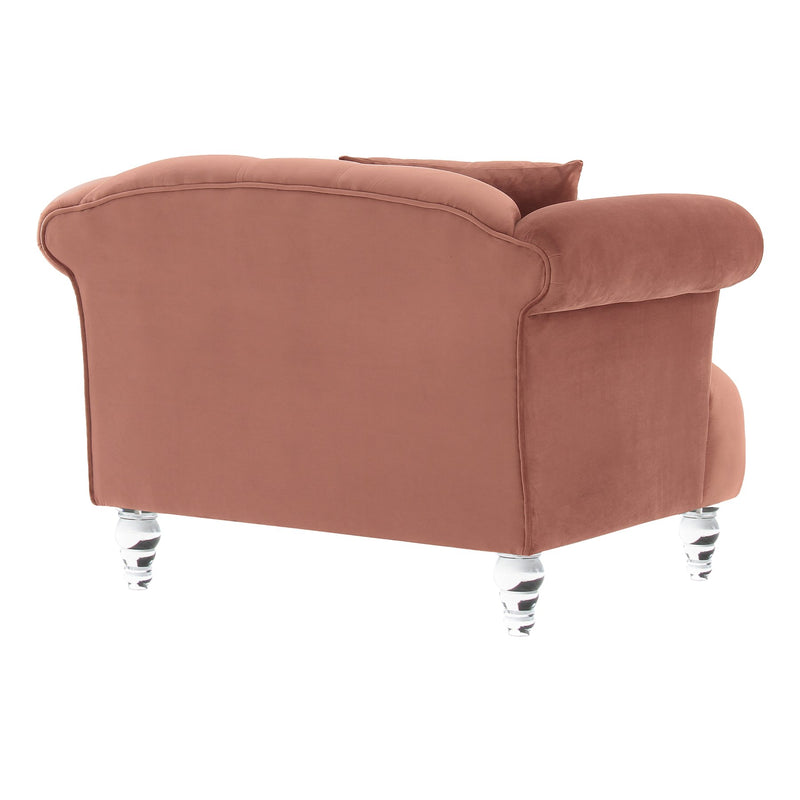 Elegance Contemporary Chair in Blush Velvet with Acrylic Legs - Furniture City (CA)l