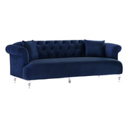 Elegance Contemporary Sofa in Blue Velvet with Acrylic Legs - Furniture City (CA)l