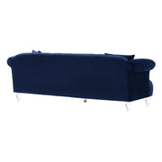 Elegance Contemporary Sofa in Blue Velvet with Acrylic Legs - Furniture City (CA)l