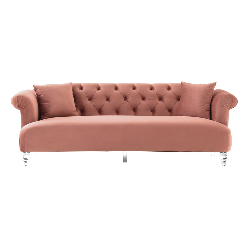 Elegance Contemporary Sofa in Blush Velvet with Acrylic Legs - Furniture City (CA)l