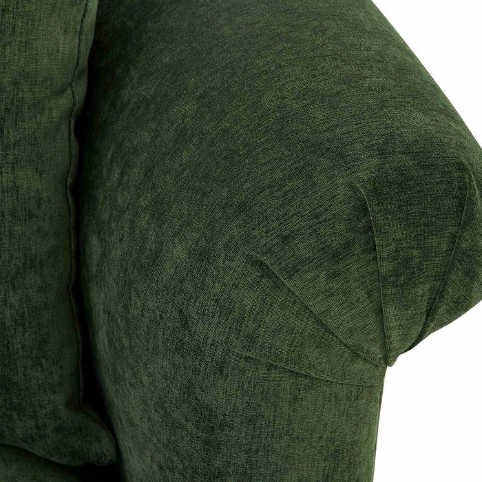 Elegance Contemporary Sofa in Green Velvet with Acrylic Legs