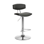 Erik Adjustable Gray Faux Leather Swivel Barstool with Chrome Base - Furniture City (CA)l