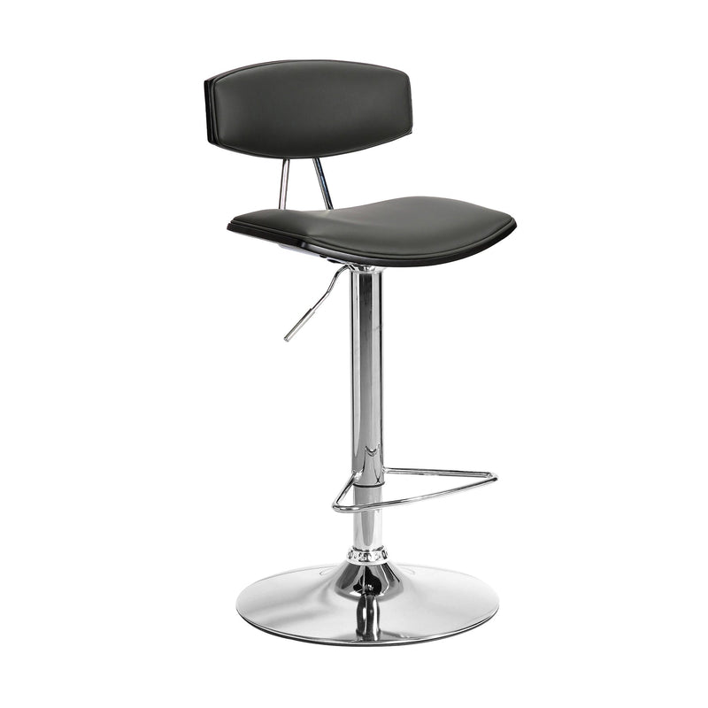 Erik Adjustable Gray Faux Leather Swivel Barstool with Chrome Base - Furniture City (CA)l