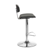 Erik Adjustable Gray Faux Leather Swivel Barstool with Chrome Base - Furniture City (CA)l