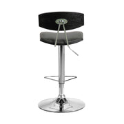 Erik Adjustable Gray Faux Leather Swivel Barstool with Chrome Base - Furniture City (CA)l