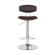 Erik Adjustable Brown Faux Leather Swivel Barstool with Chrome Base - Furniture City (CA)l