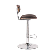 Erik Adjustable Brown Faux Leather Swivel Barstool with Chrome Base - Furniture City (CA)l