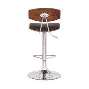 Erik Adjustable Brown Faux Leather Swivel Barstool with Chrome Base - Furniture City (CA)l