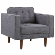 Element Mid-Century Modern Chair in Dark Gray Linen and Walnut Legs - Furniture City (CA)l