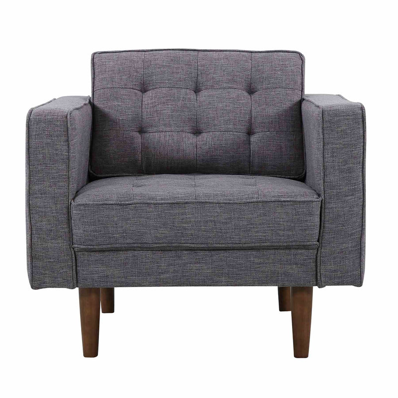 Element Mid-Century Modern Chair in Dark Gray Linen and Walnut Legs - Furniture City (CA)l